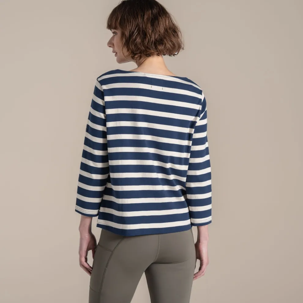 Women's Pavey Long Sleeved Top | Blue Navy Stripe