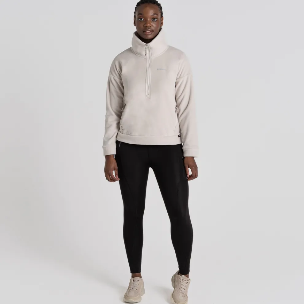 Women's Polartec Caprice Half Zip Fleece | Ecru
