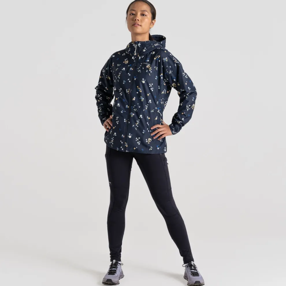 Women's Sariah Waterproof Jacket | Blue Navy Print